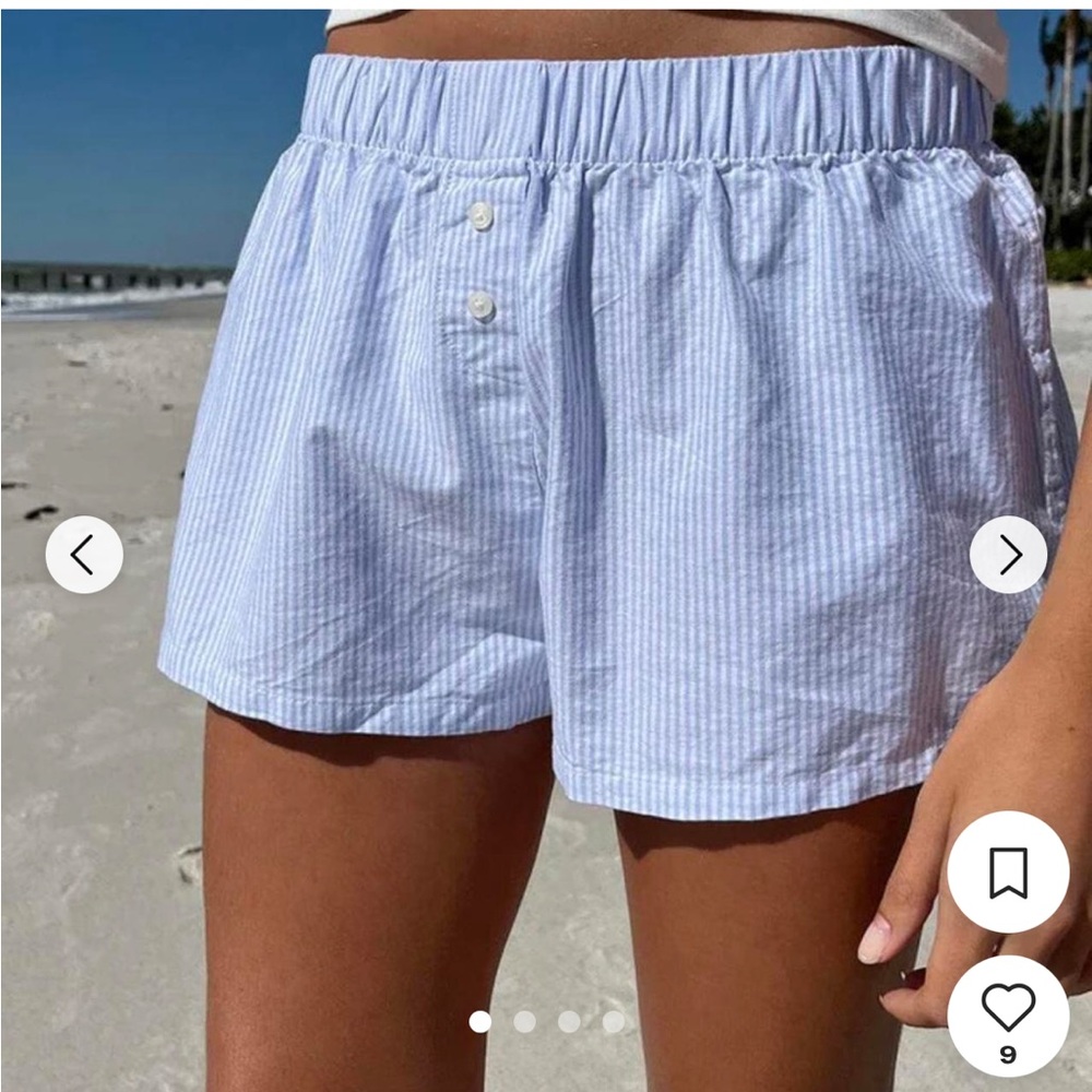 Brandy Melville Light Blue Striped Shorts